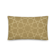 Inspired by intricate Arabic patterns, these cushion covers feature a mesmerizing Arabesque design in a luxurious gold hue. 