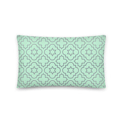 Crafted with meticulous attention to detail, this cushion cover features a captivating geometric pattern in refreshing shades of green, creating a modern and vibrant aesthetic. 