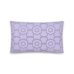 Crafted with meticulous attention to detail, this cushion features a captivating geometric pattern in shades of vibrant purple, adding a pop of color and flair to any space. 