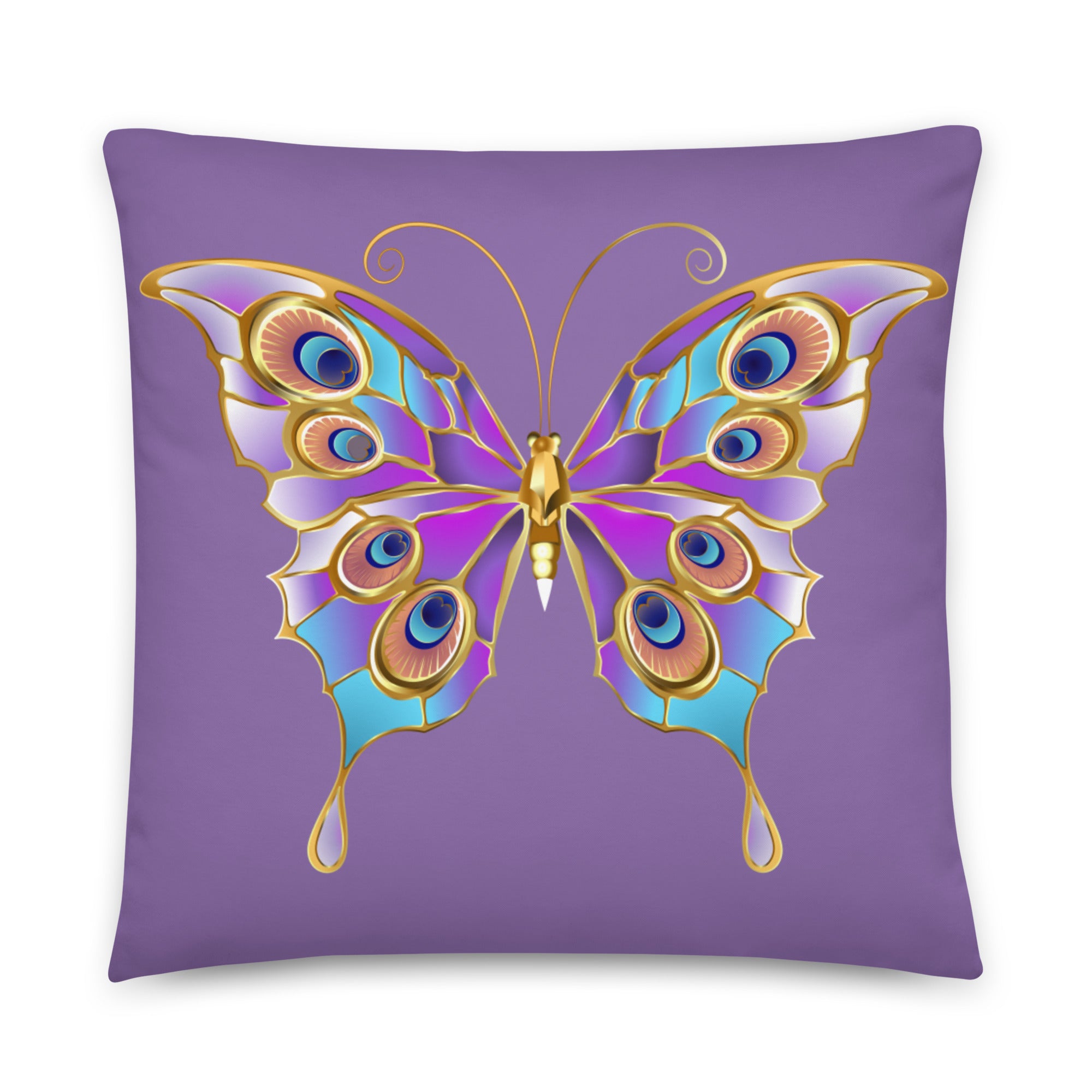 Gold Butterfly Peacock Cushion Cover, a true statement piece for adding a touch of opulence and elegance to your living space. 