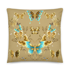 Crafted with care, these pillows feature a vibrant and eye-catching butterfly design in a range of mesmerizing hues. 