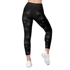 Crossover leggings with pockets, Halloween web design, lioness-love