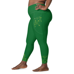 Crossover leggings with pockets