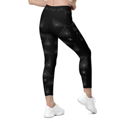 Crossover leggings with pockets, Halloween web design, lioness-love