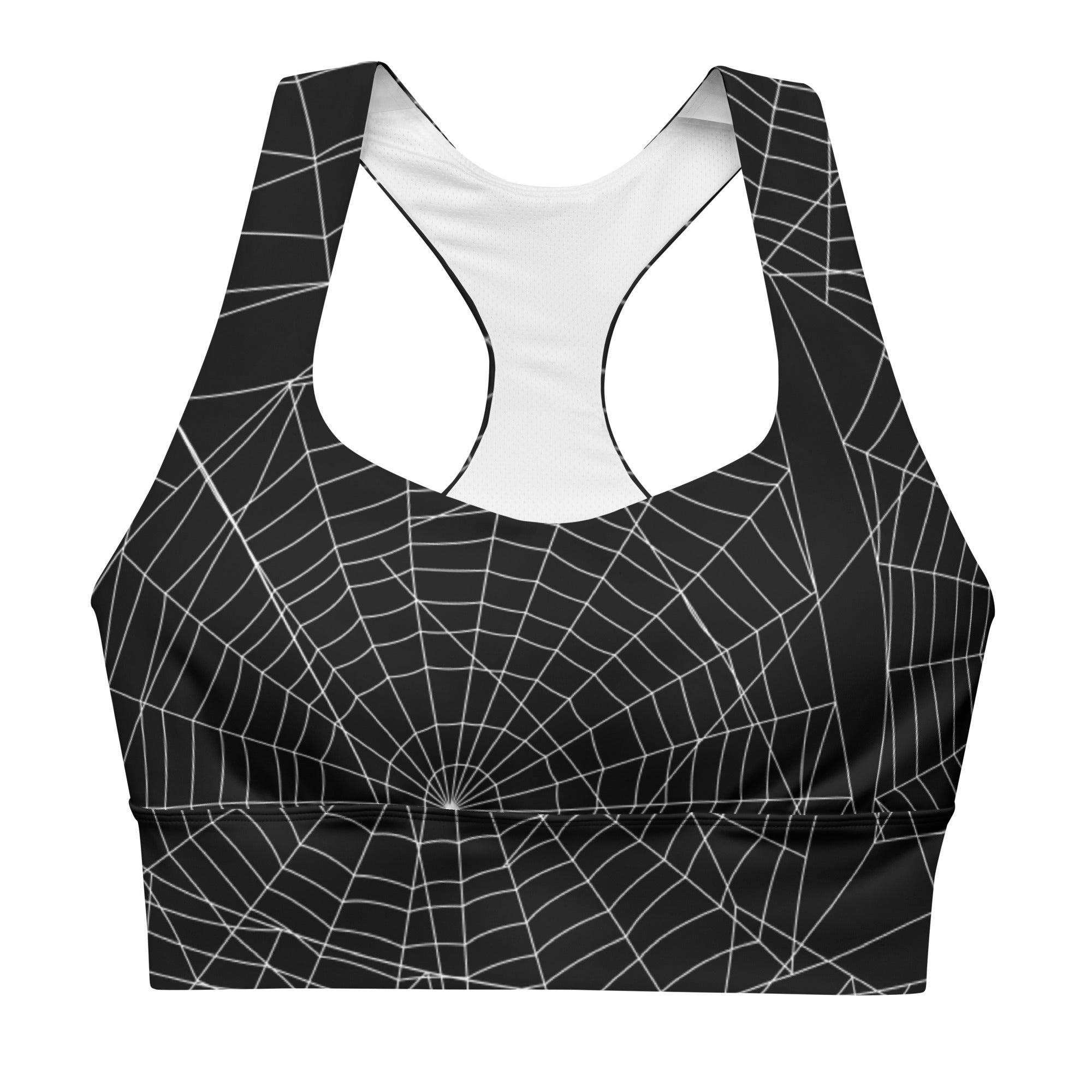 Cool Spider Web Longline Sports Bra, lioness-love