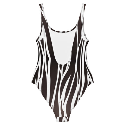 Black and White Animal print one-piece swimsuit for women, lioness-love