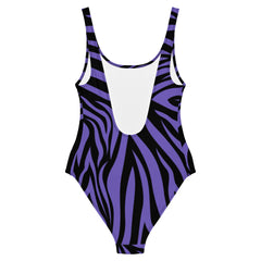 Black and blue zebra printed design swimsuit for women