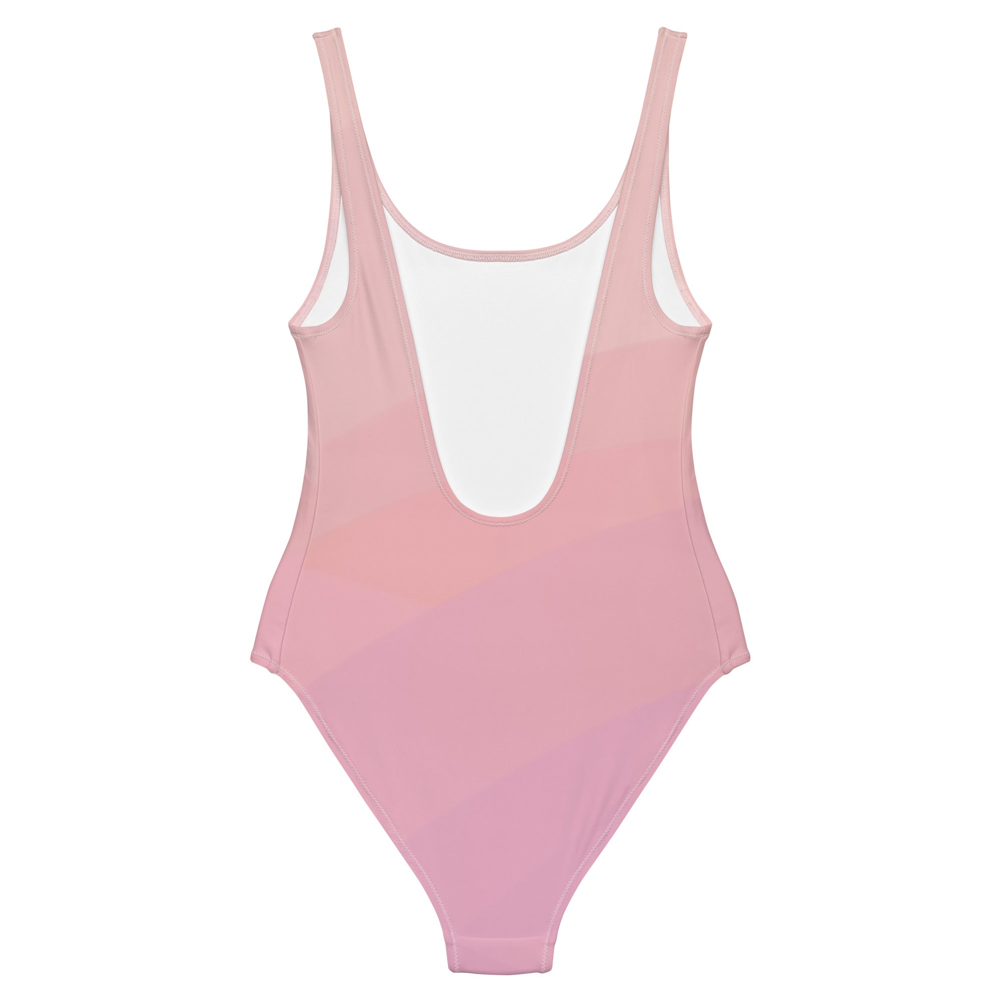 Light pink stripe print swimsuit for women