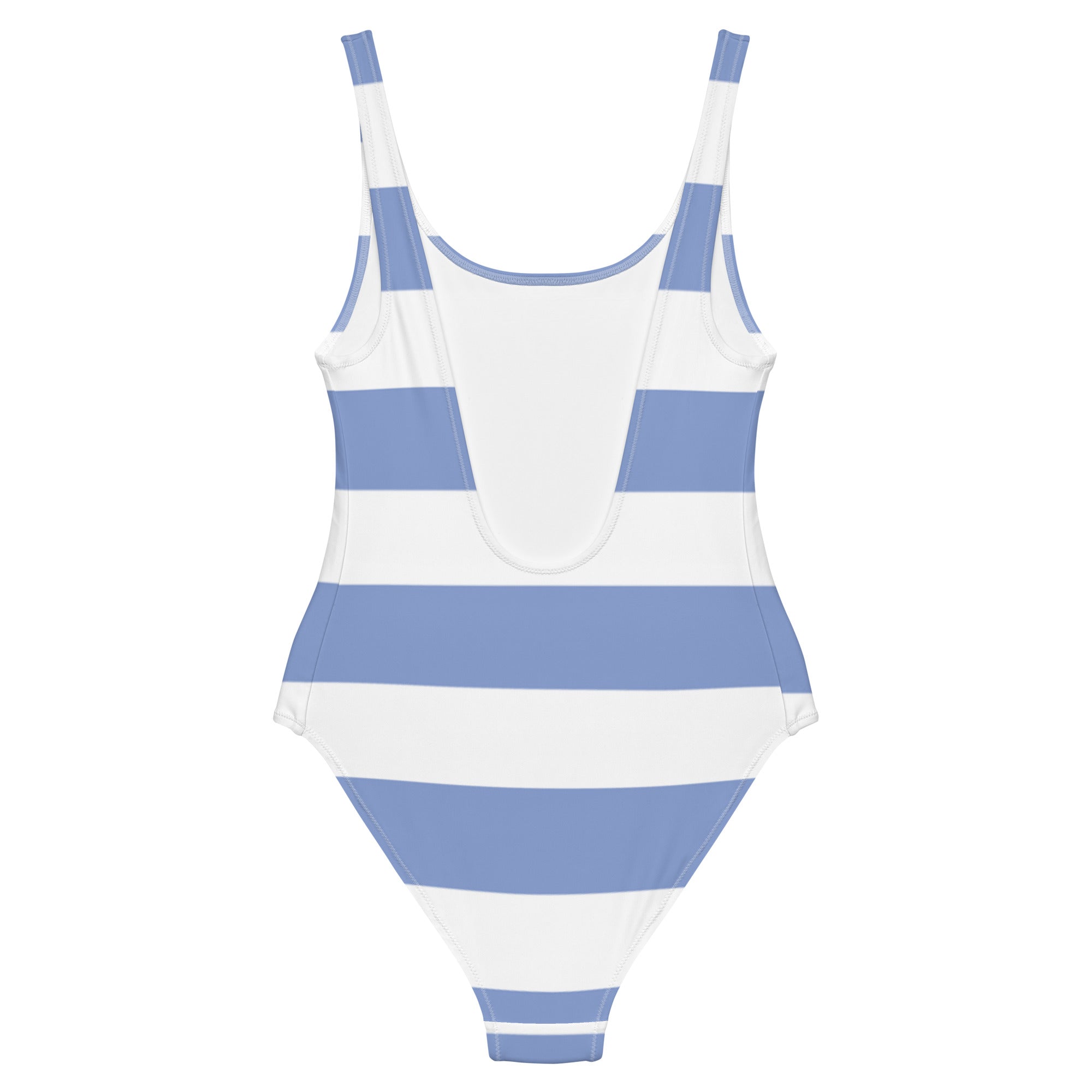 White & blue strip swimsuit for women