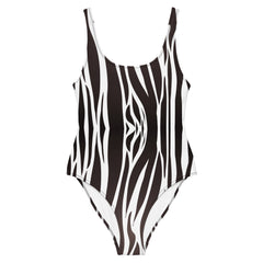 Black and White Animal print one-piece swimsuit for women