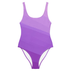 Purple color stripe swimsuit for women