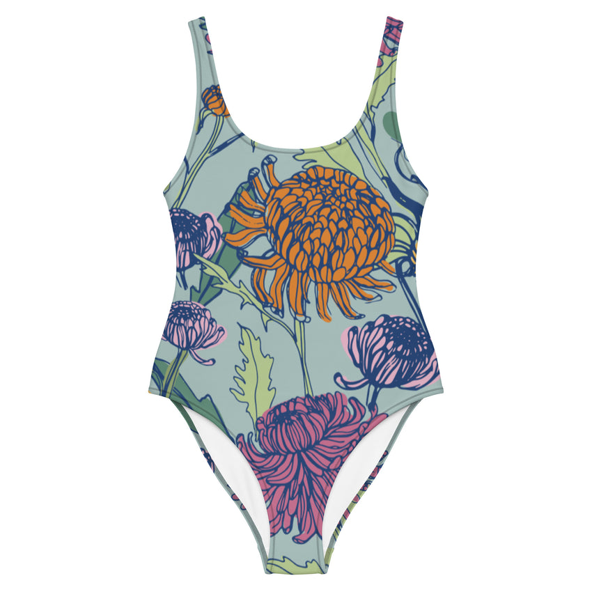 Flower print swimwear design for women