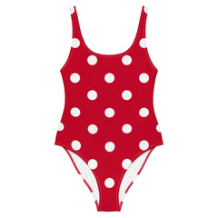Red White Polka Dot Swimsuit 