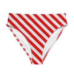 Red striped bikini bottoms, the ultimate addition to your swimwear collection.