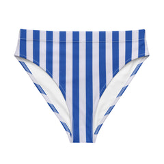 Blue and White Striped Bikini Bottom for women, the perfect addition to your beachwear collection. 