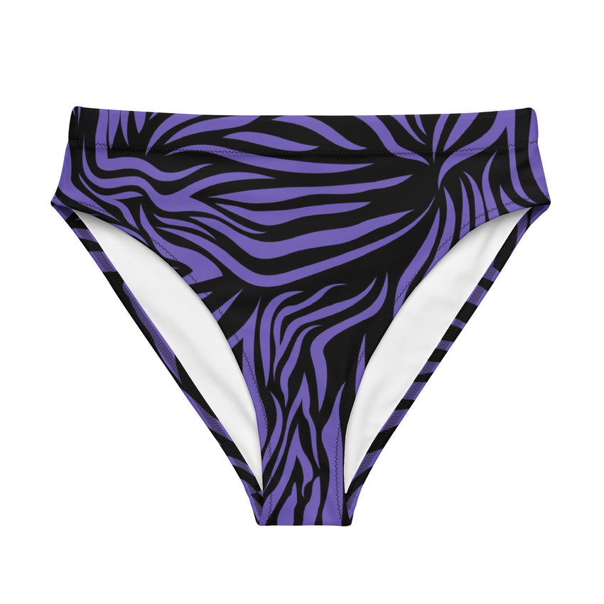 Stylish Zebra Print Blue Bikini Bottom for women! Dive into summer fashion with this eye-catching swimwear piece. 