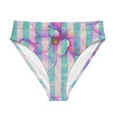Stripe with Floral Print Bikini Bottoms, the perfect addition to your swimwear collection. 