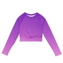 Trio color purple long-sleeve crop top for ladies