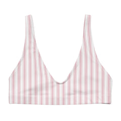 Vertical striped bikini top for women's swimwear collection. 