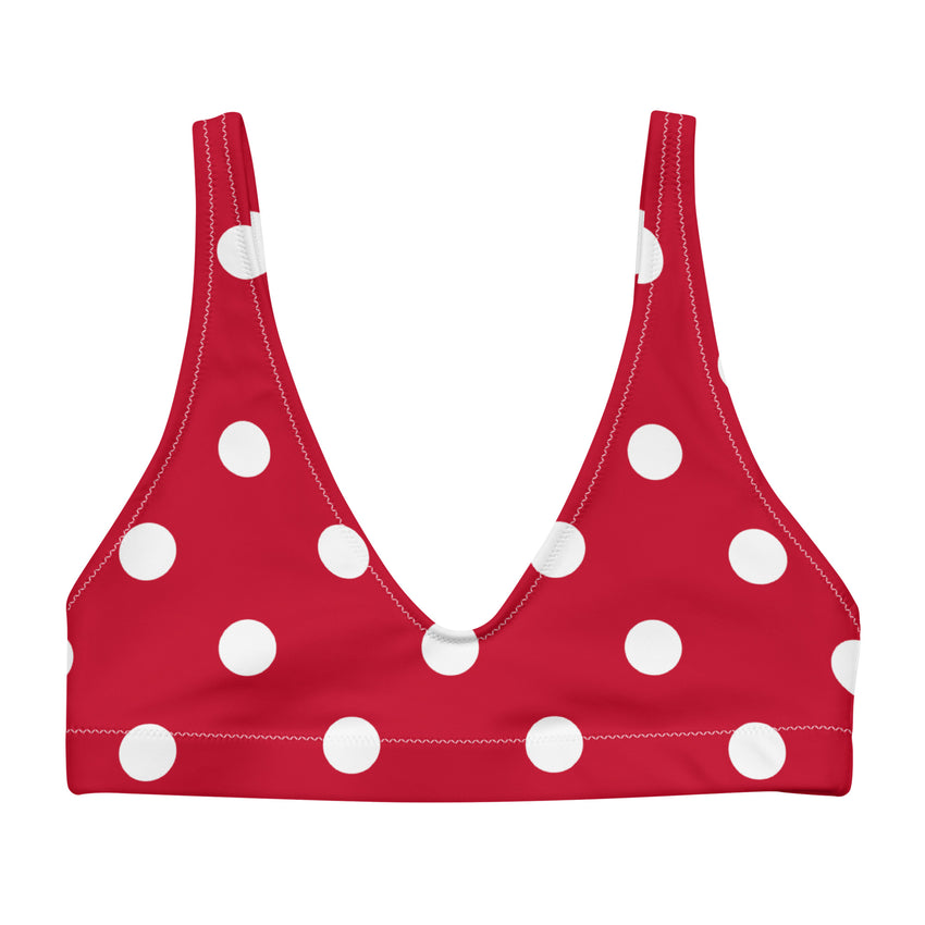 Polka Dot Red Bikini Top, a must-have addition to any beach or poolside wardrobe. 