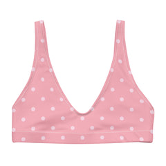 Pink Polka Dot Bikini Top Swimwear, designed to make a splash wherever you go! 