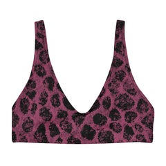 Purple Leopard Print Bikini Top for women, the perfect blend of fierce style and ultimate comfort. 