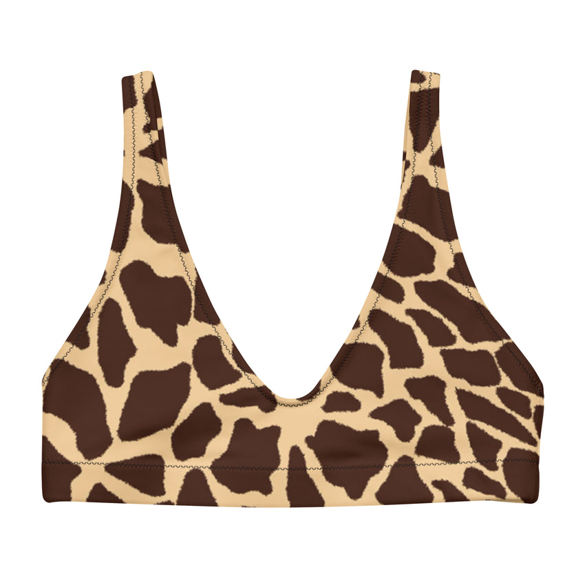 Giraffe print bikini top for women, the perfect blend of fierce style and effortless sophistication. 