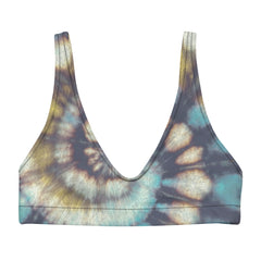 Tie-Dye Print Bikini Top for ladies, a vibrant and trendy addition to your swimwear collection.