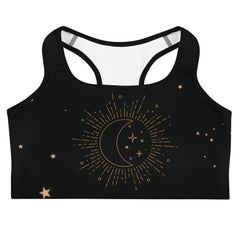 Introducing our Black Zodiac Sports Bra, a sleek and versatile addition to your activewear collection. 