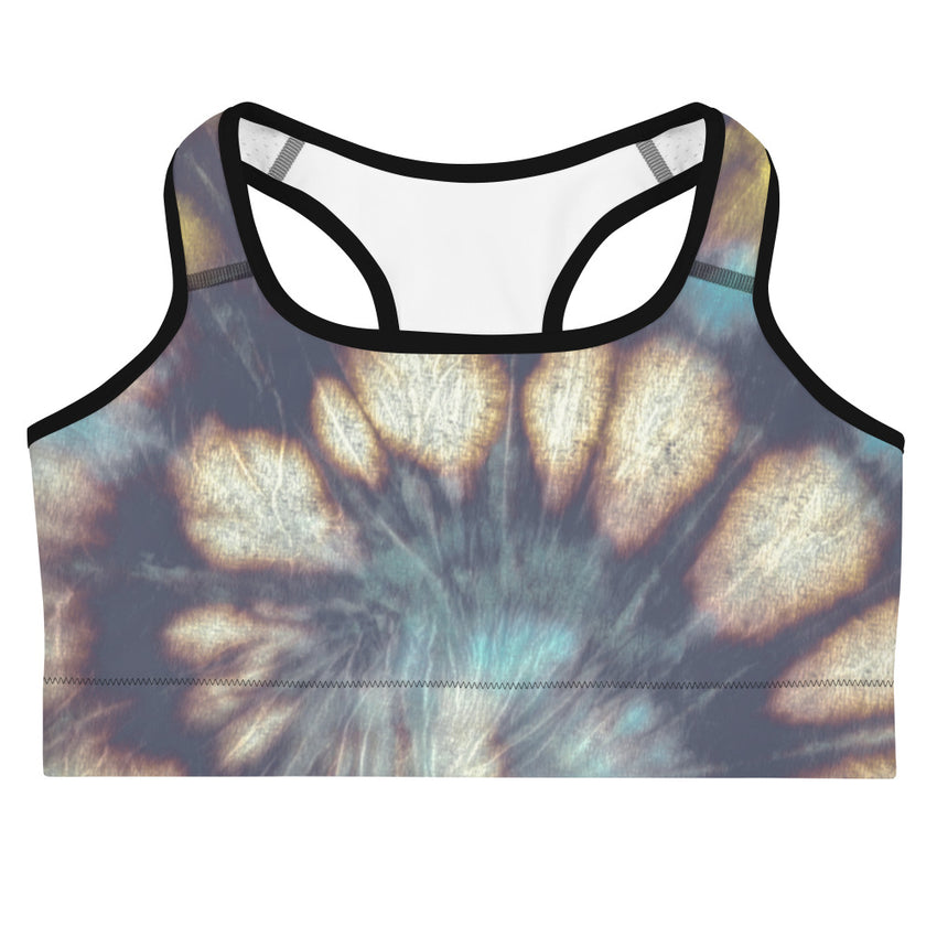 Featuring a trendy tie-dye pattern and crafted with advanced tech fabric, this sports bra offers both style and performance. 