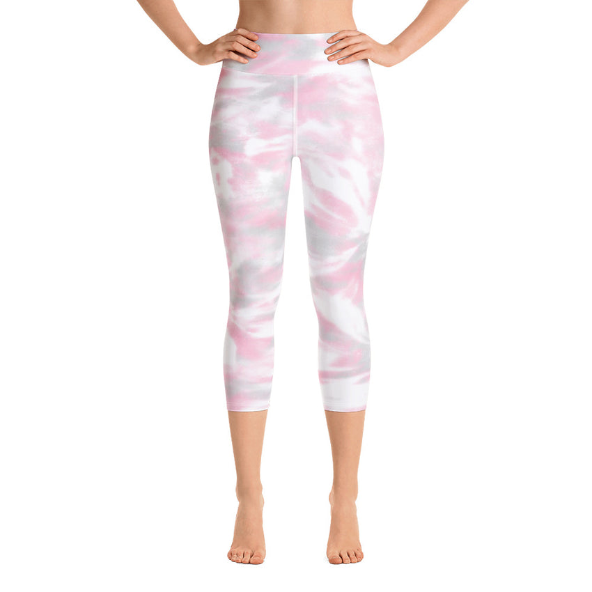 Pink camo print capri pants for woman