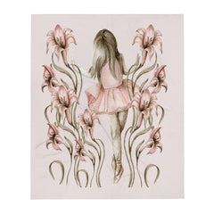 Girl vintage floral baby pink throw blanket