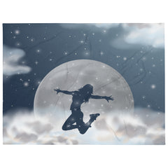 Jumping Girl Graphic Printed Blanket, a perfect addition to your cozy collection.