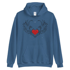 Buy Winged heart graphic unisex hoodies