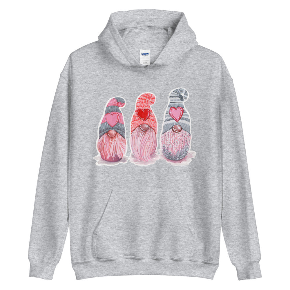 Valentine Gnomes print hoodies for men & women