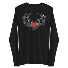 Heart with wing unisex full sleeve t-shirt