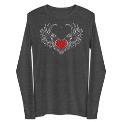 Heart with wing unisex full sleeve t-shirt