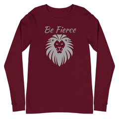 Lion Design Be Fierce Long Sleeve Tee, lioness- love