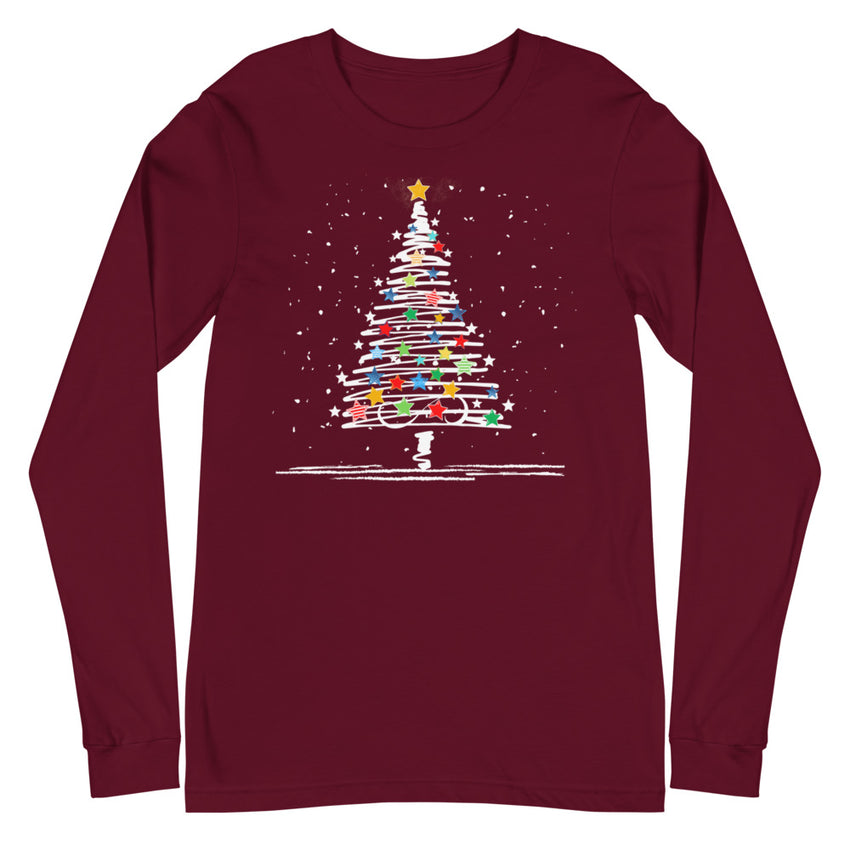 Festive Christmas Tree Long Sleeve Tee, lioness-love