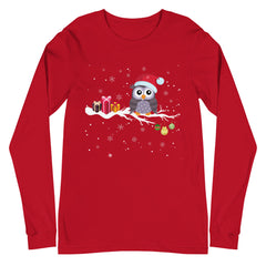 Cute Christmas Owl Long Sleeve Tee, lioness-love