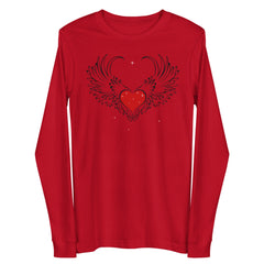 Heart with white wing long sleeve unisex t-shirt
