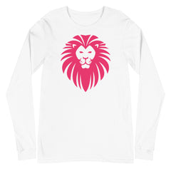 Pink Lion face graphic unisex long sleeve t-shirt