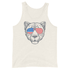 Tiger face printed unisex tank top
