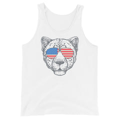Tiger face printed unisex tank top