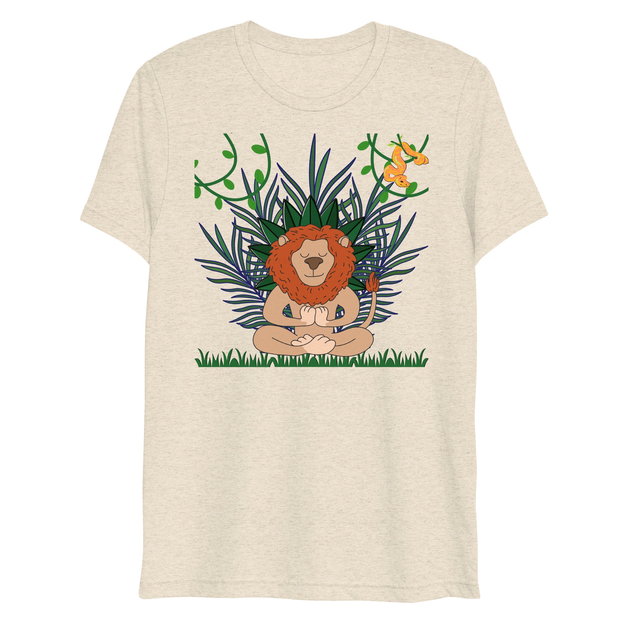meditating lion tee print design unisex t-shirt