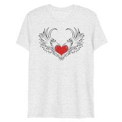 Red Heart with wings print unisex t-shirt