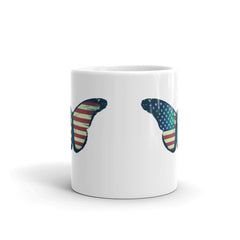 The unique fusion of the iconic flag and the delicate butterfly creates a captivating visual that will bring a touch of elegance and national pride to your morning coffee or tea routine. 