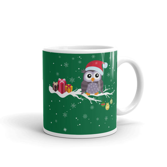 Christmas Owl Green ￼ Collectible Mug, lioness-love