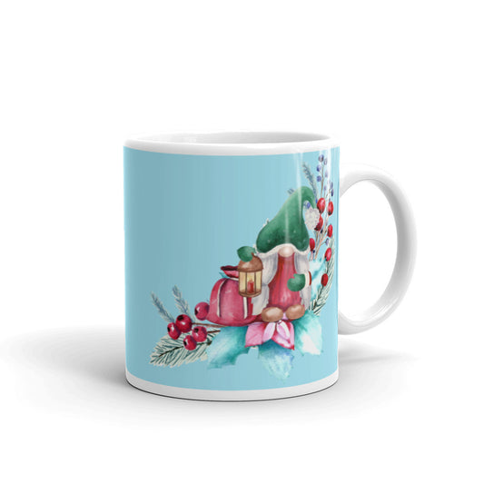 Christmas Elf Art Tiffany Blue Mug, lioness-love