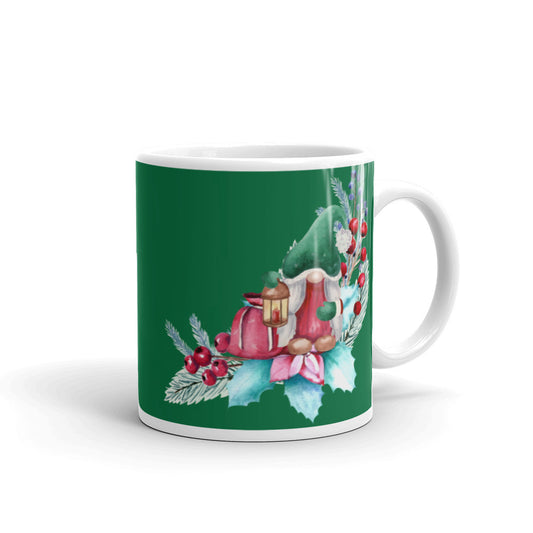 Christmas Elf Art Green Mug, lioness-love